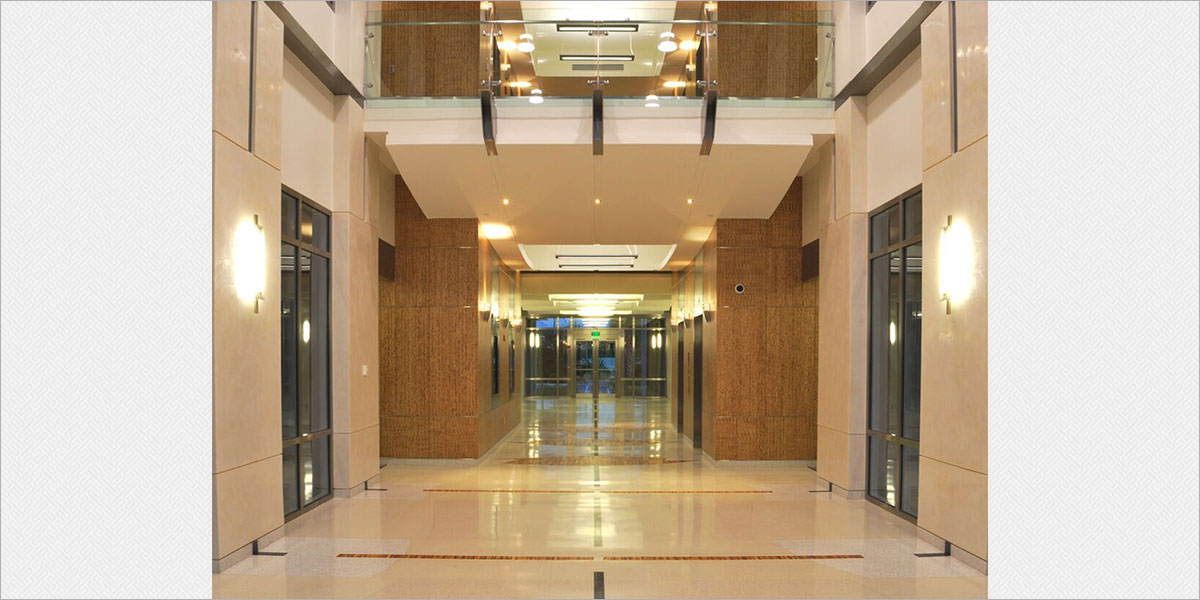 Visa Plana wall sconces in the main lobby.